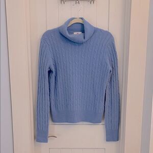Vineyard Vines Lt. Blue Cowl Turtleneck Neck Cashmere Cable Knit Sweater Medium